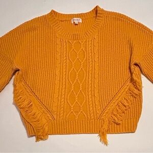 Ultra Flirt Mustard Cable Knit Sweater